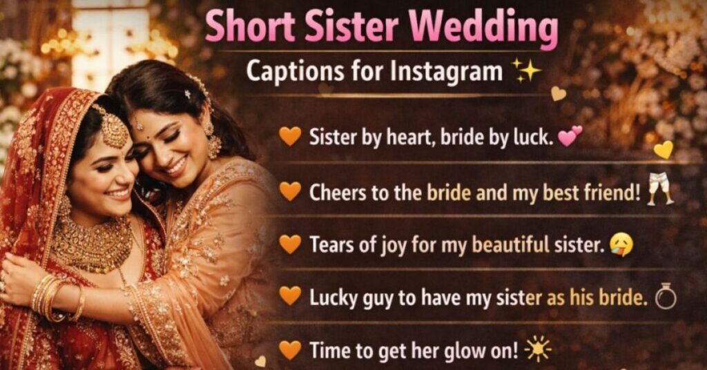 Heartfelt Sister Wedding Captions