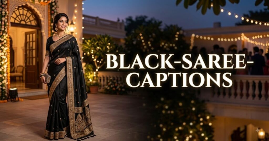 black-saree-captions
