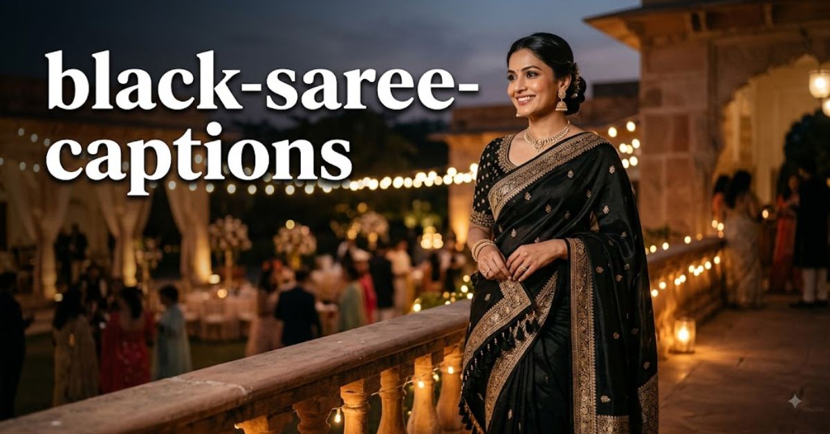 black-saree-captions