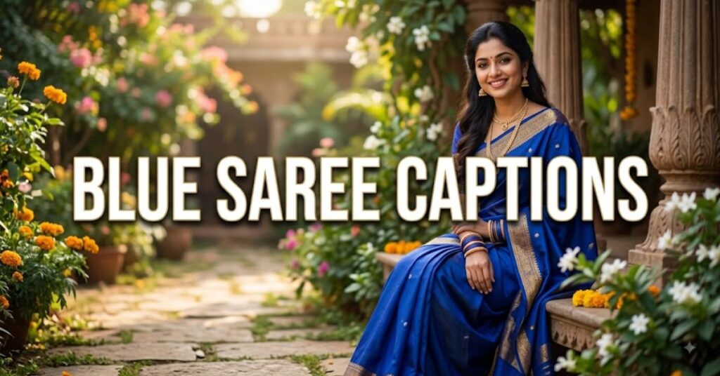 Blue Saree Captions