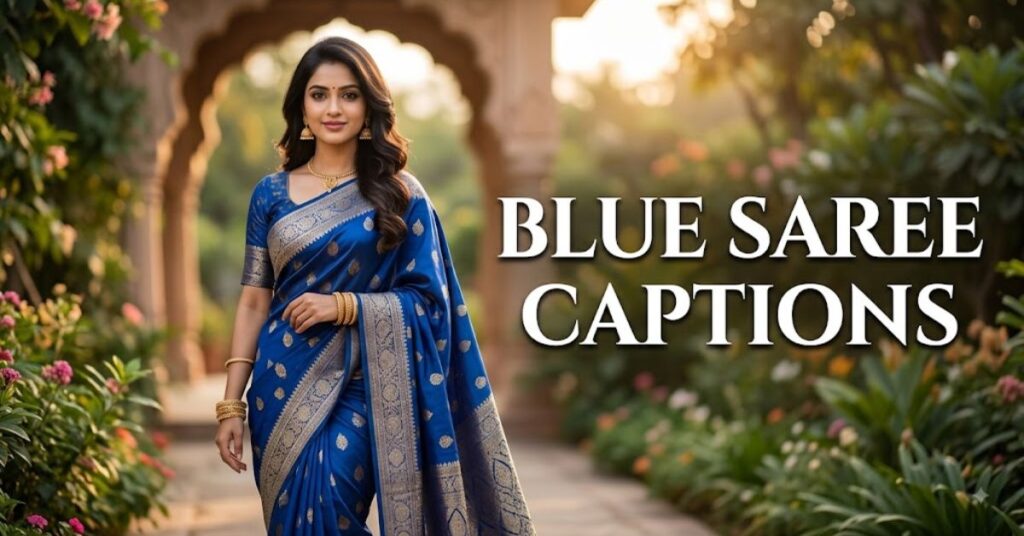 Blue Saree Captions