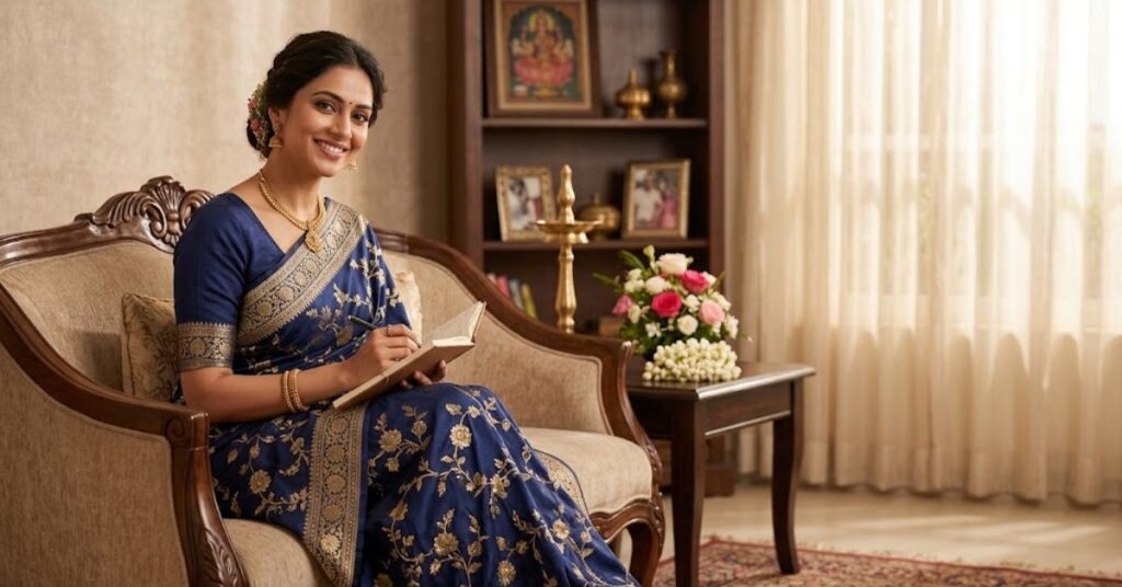 English Saree Captions 