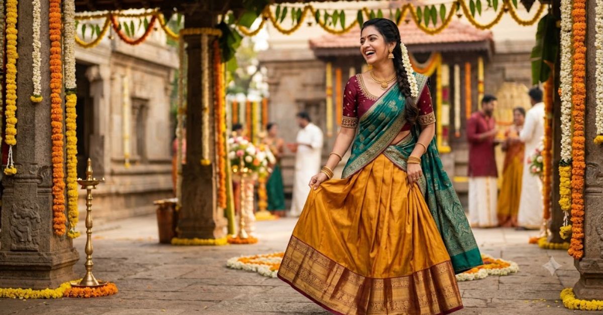 half-saree-captions