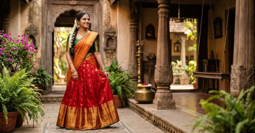 Half Saree Captions