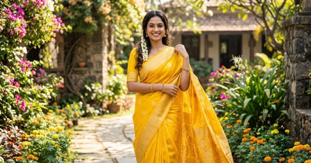 sunshine-yellow-saree