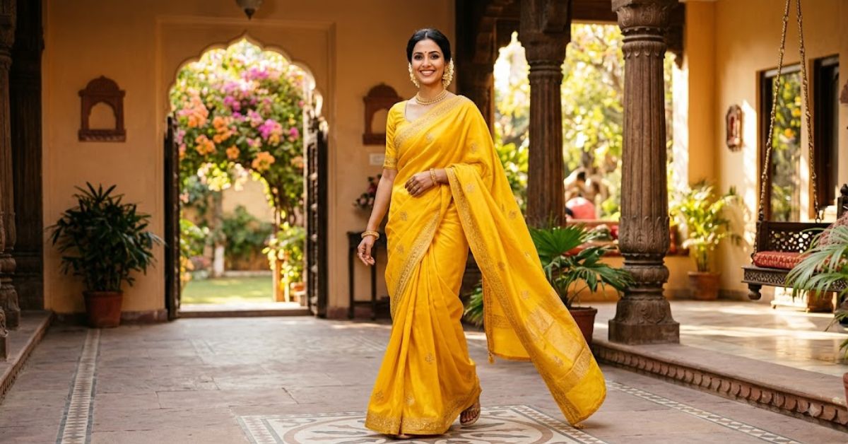 sunshine-yellow-saree