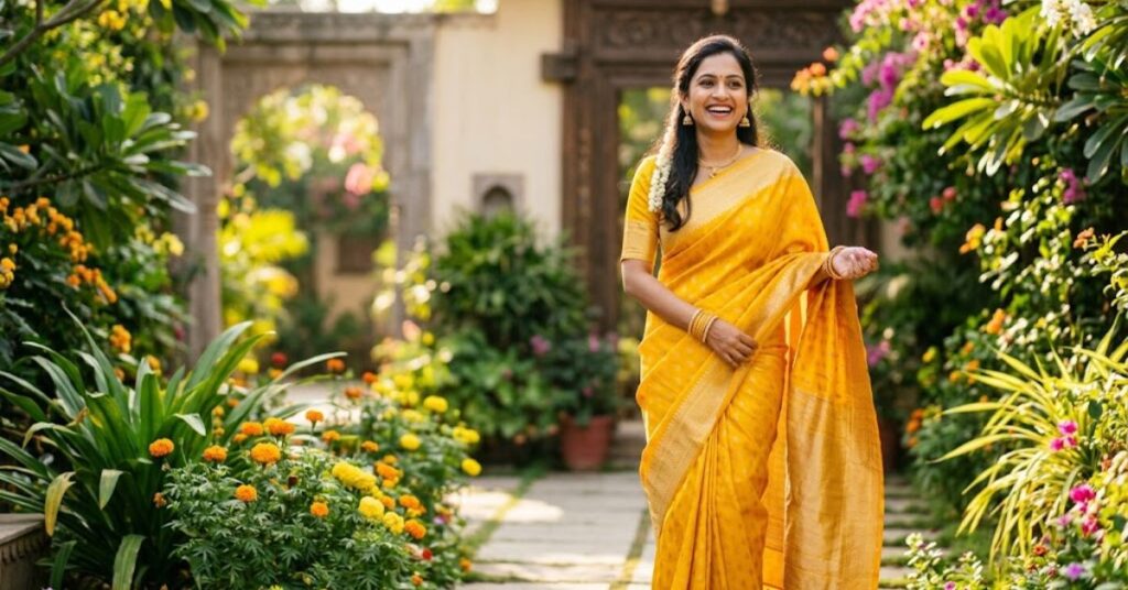 Yellow Saree Captions