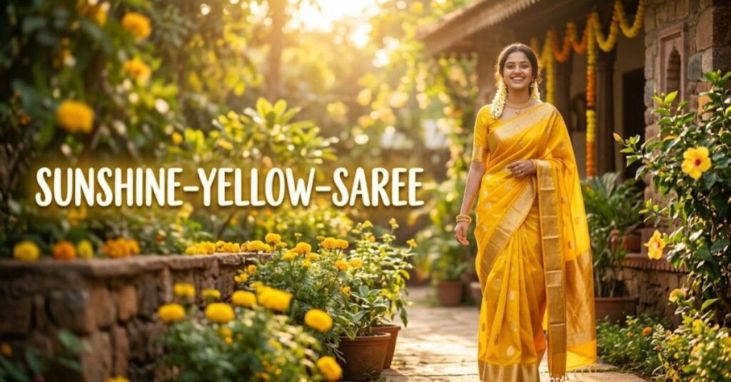 Yellow Saree Captions